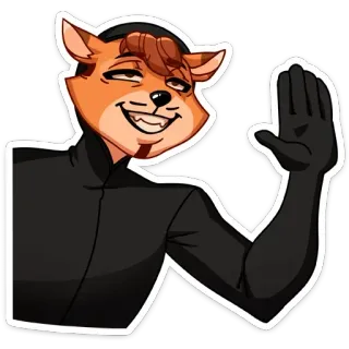 👋 05f0ef0d Fellwesen, Cartoon, Figur, Anthropomorph, Geste, Winken, Sarkastisch telegram sticker