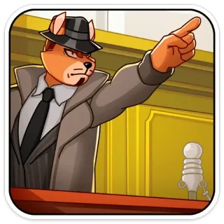 👨‍⚖ 4203f143 Katze, Detektiv, Anwalt, Gerichtssaal, Zeigen, Hut, Anzug telegram sticker