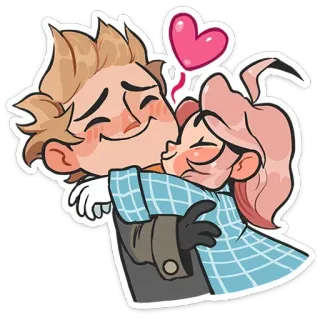 🥰 5747e86d จูบ, การ์ตูน, ความรัก, น่ารัก, คู่รัก, ความสัมพันธ์ telegram sticker