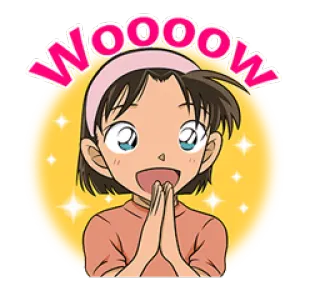 ☺️ 7345aaed WOOOOW Anime, Mädchen, aufgeregt, Sterne, fröhlich telegram sticker