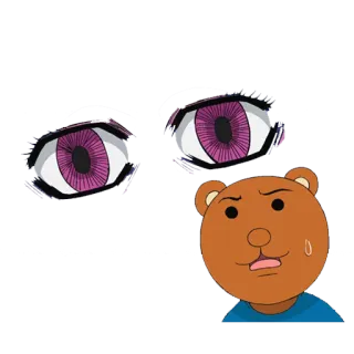 👀 44be1275 ตา, หมี, การ์ตูน, ตกใจ, สติกเกอร์, อนิเมชั่น telegram sticker