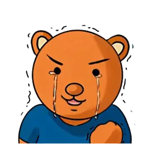 😭 ba3a397e หมี, ร้องไห้, โกรธ, การ์ตูน, เศร้า, เสียใจ telegram sticker