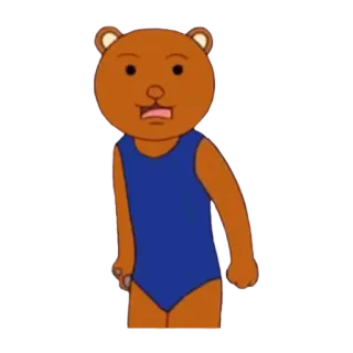 🌝 e04e318d หมีการ์ตูน, ว่ายน้ำ, ตัวละคร, หมี telegram sticker