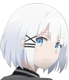 🙂 9db32164 Anime, Gadis, Rambut putih, Mata biru, Karakter, Imut, Manga telegram sticker