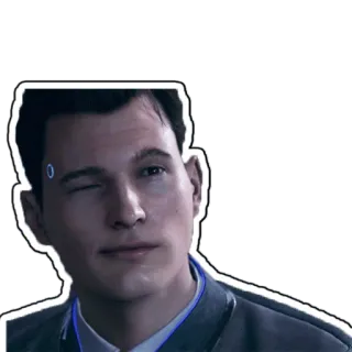 😉 3d3cd44b Connor Detroit: Become Human game, android, wink, detroit: become human, connor whatsapp sticker