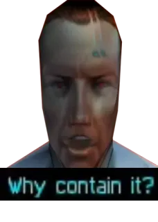 🔥 73d64546 Why contain it? Videogioco, Personaggio, Citazione, Faccia whatsapp sticker