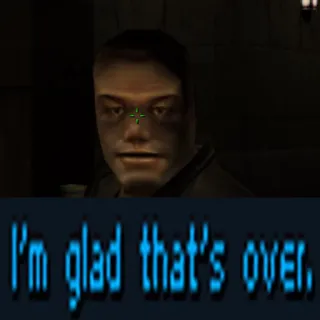 😞 f24ec23c I'm glad that's over. videogioco, rilievo, gaming, citazione, arte digitale whatsapp sticker
