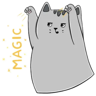 🎉 e9c6da36 MAGIC! gato, magia, gracioso, mono, pegatina, animal whatsapp sticker