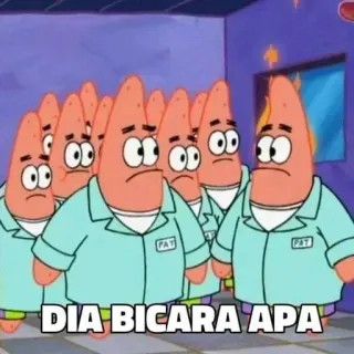 🤔 f46786e8 Patrick Star SpongeBob SquarePants DIA BICARA APA Spongebob, Patrick, Dia bilang apa?, Meme, Kartun whatsapp sticker