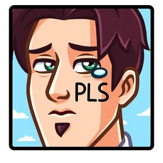 😢 370e2a29 PLS 恳求, 哭泣, 乞求, 卡通, 悲伤 telegram sticker