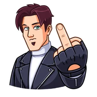🖕 8e16d743 中指, 冒犯, 手势, 卡通 telegram sticker