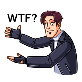 🤨 f37f61ce WTF? 问题, 困惑, 手势, 惊喜 telegram sticker