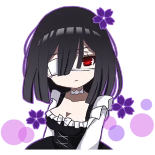 😶 08ec6fd7 Anime, Manga, Personnage, Fille, Un oeil, Mignon, Chibi telegram sticker
