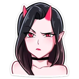 😡 80518ff2 Dämon, Teufel, Sukkubus, Anime, Mädchen, Hörner telegram sticker