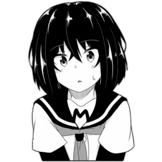 😨 f4f40217 Anime, Manga, Gadis, Seragam pelaut, Hitam putih, Pelajar whatsapp sticker