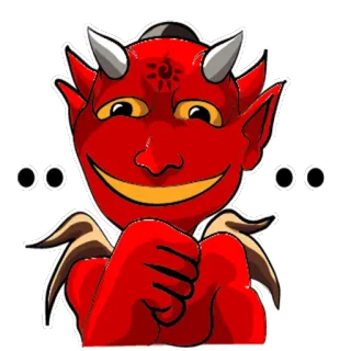 😁 13f3a424 diable, démon, rouge, cornes, mal, dessin animé, autocollant whatsapp sticker