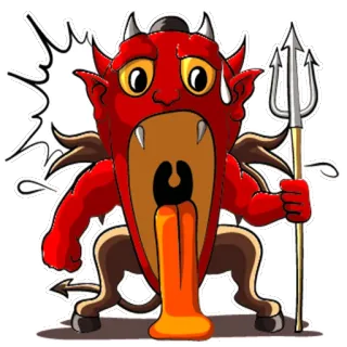 😳 82462518 devil diable, démon, dessin animé, autocollant, drôle, monstre whatsapp sticker