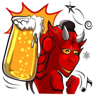 🍺 abc71d8c diable, démon, bière, boisson, fête, célébration whatsapp sticker
