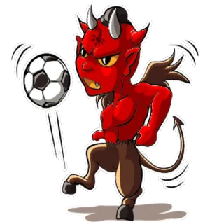 🙃 e43b987e diable, football, sports, dessin animé, ballon, démon whatsapp sticker