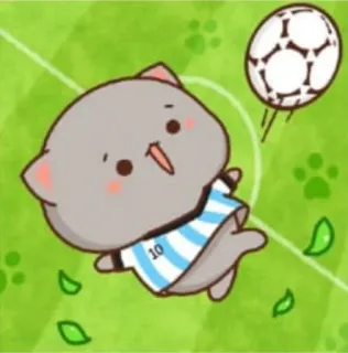 ⚽️ 3bfb178e кот, футбол, спорт, милый, котёнок, мяч, мультфильм telegram sticker