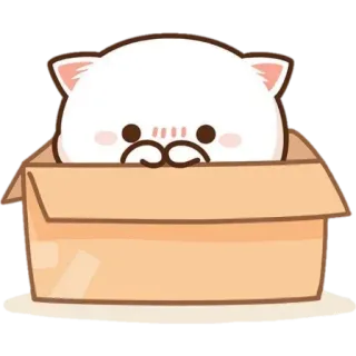 👀 5764edcf кот, коробка, милый, животное, мультфильм, котенок telegram sticker