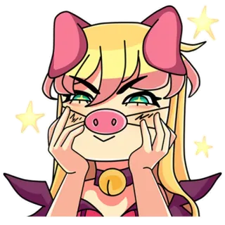 🐽 39fdba6a pig, anime, cartoon, animal, cute, sticker, illustration, sparkle telegram sticker