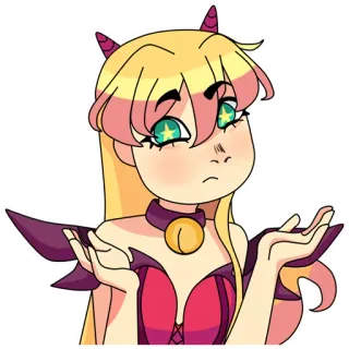 🤷‍♀️ 44be2291 sticker, anime, cartoon, horns, confused, girl telegram sticker