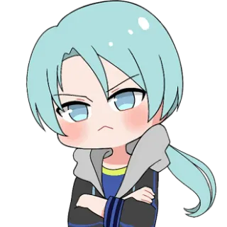 😤 481fd2ea Anime, Chibi, Cartone animato, Personaggio maschile, Capelli blu, Manga telegram sticker