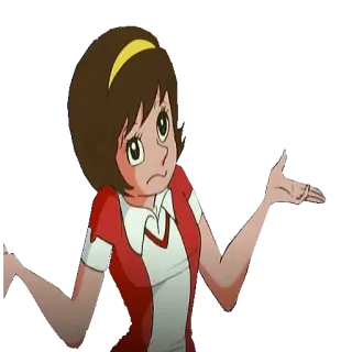 🥴 ea19067e 漫画, 女性, 人, 肩をすくめる, アニメ whatsapp sticker