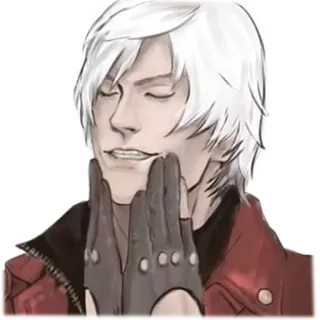 😍 616719d0 Dante Devil May Cry 电子游戏, 恶魔, 动作, 但丁, 白发, 恶魔 telegram sticker