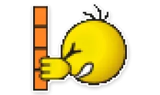 🤨 8af03cec Emoticon, Frustration, Wütend, Wand, Einschlag telegram sticker