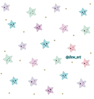 ⭐️ 22529bba @dew_art 星星, 可爱, 粉彩, 卡通, 卡哇伊 telegram sticker