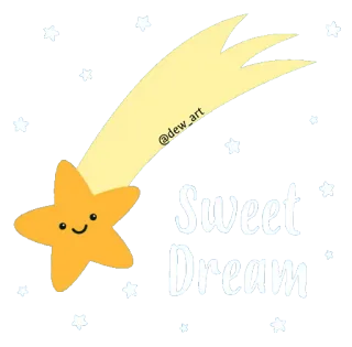 💫 8787adee Sweet Dream 星星, 美梦, 夜晚, 可爱, 卡通, 梦, 睡眠 telegram sticker