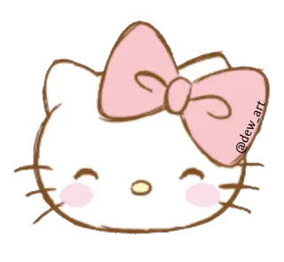 😊 8ce74569 Hello Kitty @dew_art Hello Kitty, 卡通, 可爱, 猫, 卡哇伊 telegram sticker