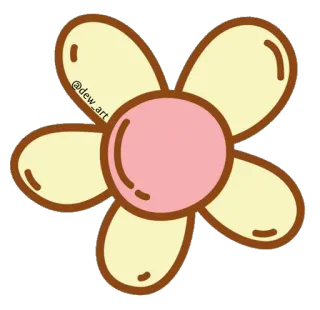 🌼 ce26ab10 @dew_art 花, 可爱, 花卉, 卡哇伊, 艺术 telegram sticker