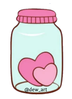 💗 db720b50 @dew_art 罐子, 爱心, 可爱, 粉色, 爱, 插画 telegram sticker