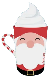 ❄️ fbd20084 Santa Claus dew_art 圣诞老人, 圣诞节, 马克杯, 咖啡, 冬天, 节日, 杯子 telegram sticker