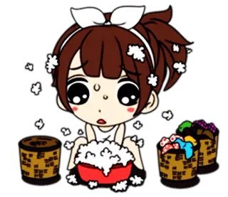 👸 07eb98a2 ragazza, bucato, lavaggio, carino, cartone animato telegram sticker