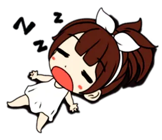👸 7306fbb3 ZZZ assonnato, dormire, ragazza, cartone animato, stanco, zzz telegram sticker