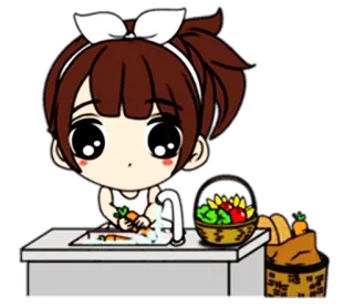 👸 b298d0ac cucina, verdure, cucina, cibo, illustrazione, cartone animato, carino, pulizia telegram sticker