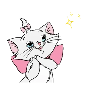 ☺️ 29e249ef Marie The Aristocats chat, disney, marie, aristochats, dessin animé, chaton, chat blanc whatsapp sticker