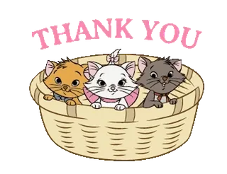 🙏 4813f78b THANK YOU chats, chaton, panier, merci, mignon, animaux whatsapp sticker