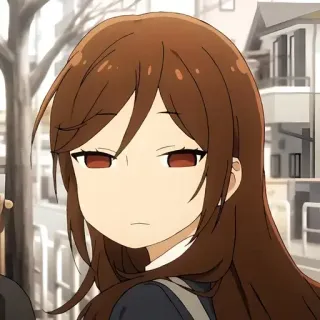 😑 9e299cc1 Anime, Gadis, Tanpa ekspresi, Rambut cokelat, Bosan, Potret telegram sticker