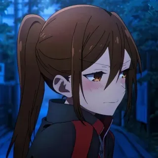 😳 bca1d9b2 anime, gadis, kuncir kuda, imut telegram sticker