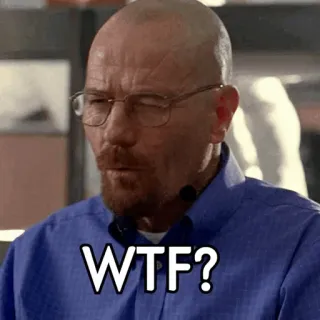 🌓 79e000c8 Walter White Breaking Bad WTF? confus, question, expression, télévision, série TV telegram sticker