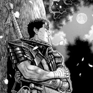 ⚔ 8ee6e322 Guts Berserk Anime, Manga, Zwaard, Krijger, Dark fantasy telegram sticker