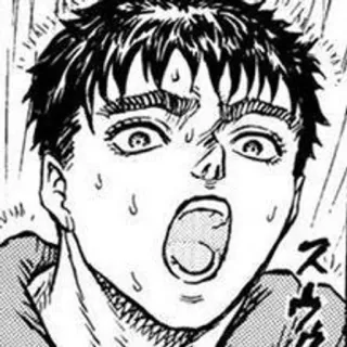 ⚔ 9cabdec8 Guts Berserk Anime, Manga, geschokt, berserk, lef, verrassing, bang telegram sticker
