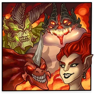 😏 7855a3fe demone, mostro, fantasy, horror, creatura, diavolo telegram sticker