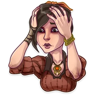 🙆‍♀️ e0eef3dd preoccupata, stressata, emotiva, donna, panico telegram sticker