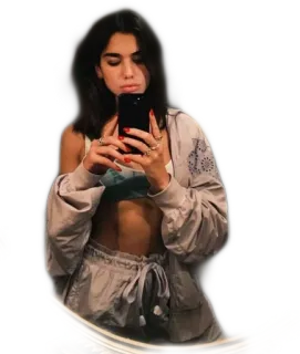 😀 212edf19 Dua Lipa chanteur, selfie, femme, célébrité, personne telegram sticker